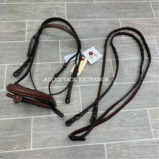 Arc De Triomphe Starman Bridle with Laced Reins, Size Cob