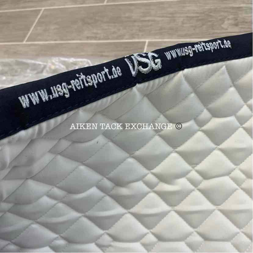 USG by KL Select All Purpose Saddle Pad, White/Navy, Size Full, Brand New