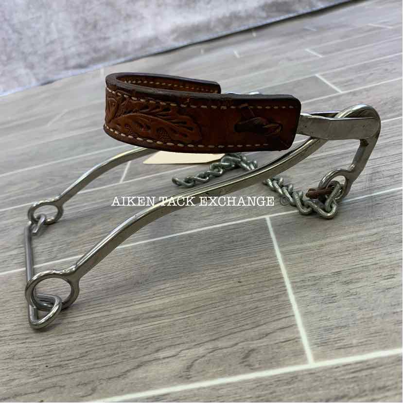 Tooled Leather Nose Mechanical Hackamore Bit