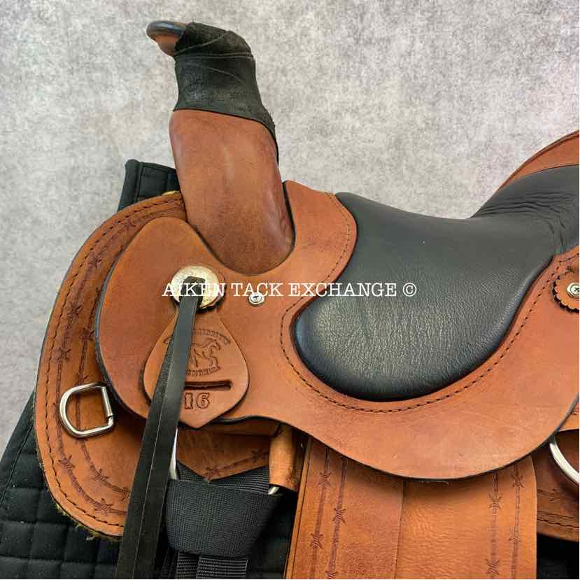 **SOLD** Wyoming Saddlery Roping Western Saddle, 16" Seat, Wide Tree - Full QH Bars