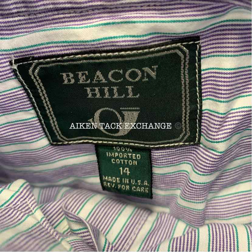 Beacon Hill Long Sleeve Show Shirt, Size 14