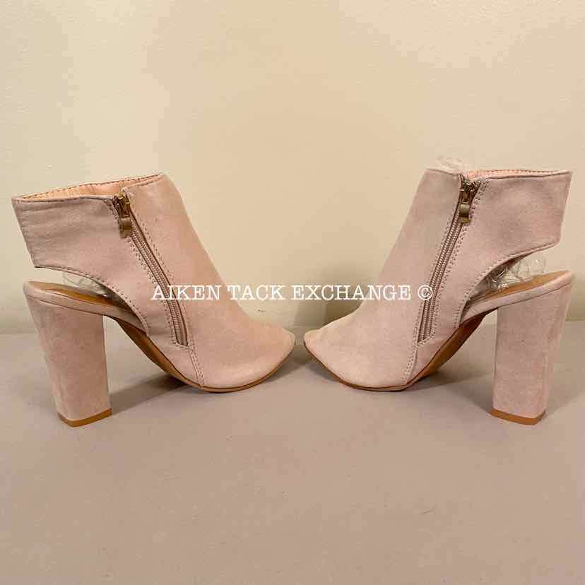 Women's 8, Fashion Peep Toe Bootie Heels, Light Pink:Arielle's Wardrobe: Footwear:Fashion:The Aiken Tack Exchange