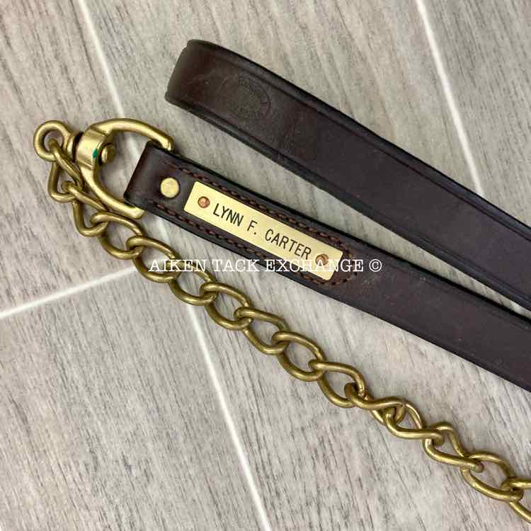 Nunn Finer Leather Lead with Brass Chain (has name plate)