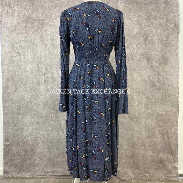 Kerrits EQL Model Button Front Dress, Indigo Starry Horse, Size Small