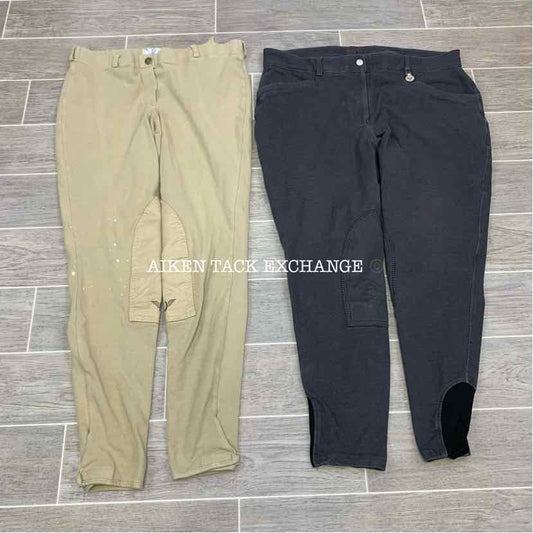 BARGAIN BUNDLE: 2 Pairs of TuffRider Knee Patch Breeches, Size 32 & 34
