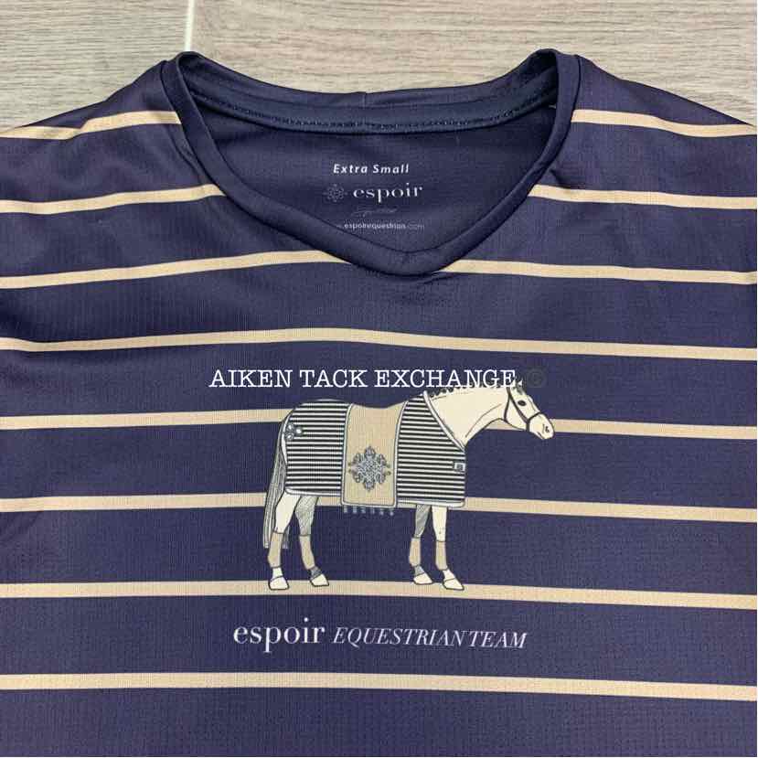 Espoir Equestrian Stripe Long Sleeve Top, Size XS