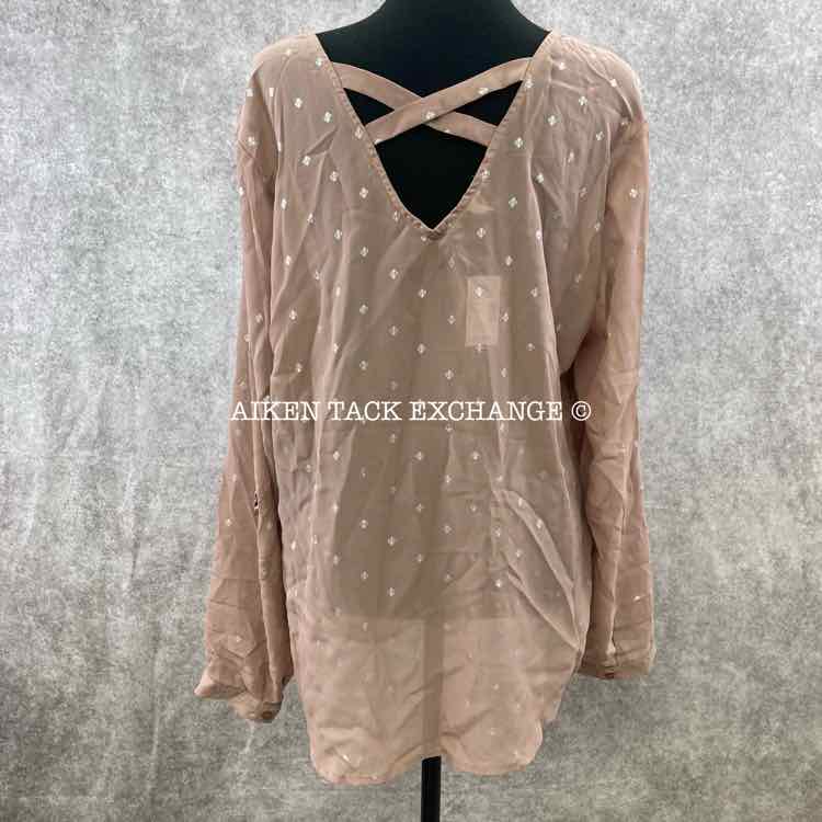 Maurices Long Sleeve Sheer Top, Plus Size 0 (Large)