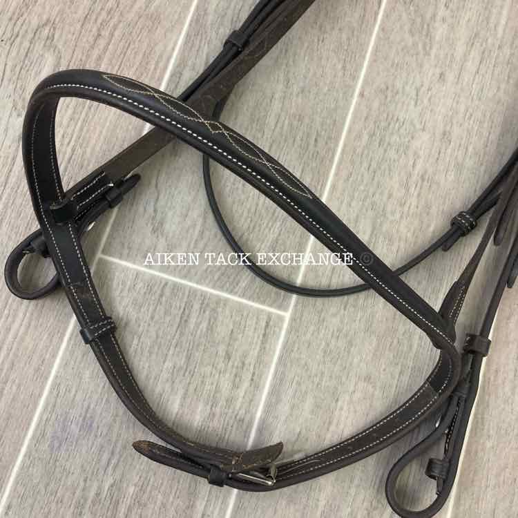 Oversize, Bridleway Fancy Stitched Raised Hunter Bridle (No Reins) Brown