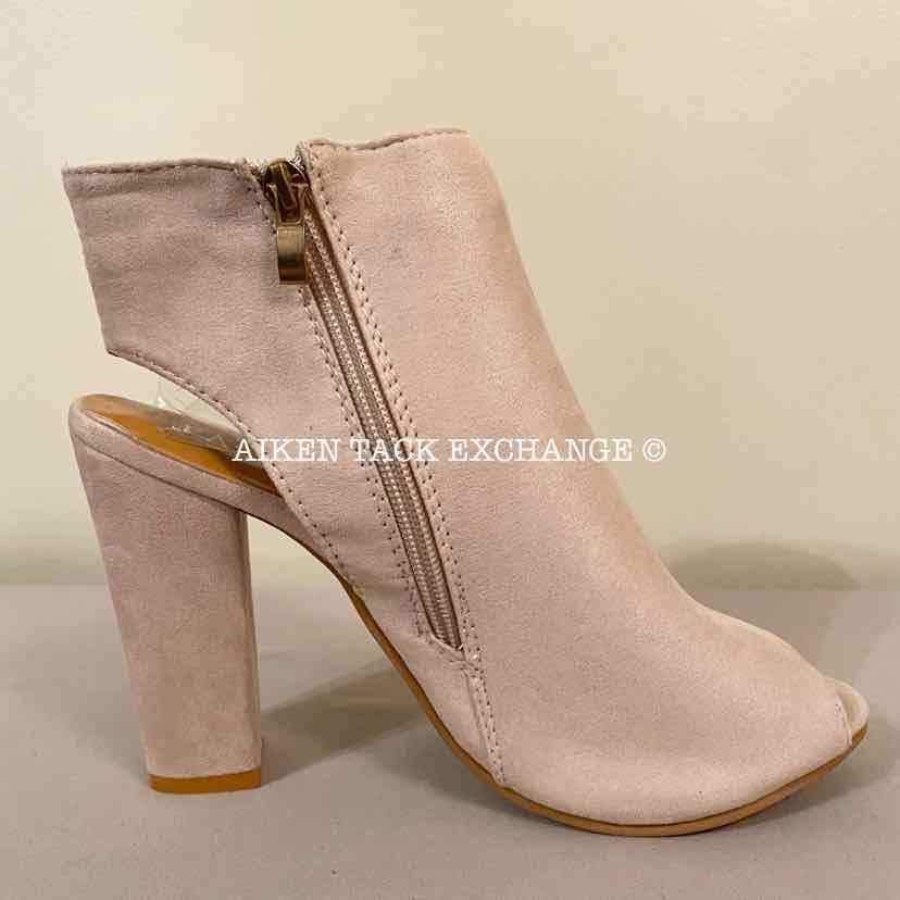 Women's 8, Fashion Peep Toe Bootie Heels, Light Pink:Arielle's Wardrobe: Footwear:Fashion:The Aiken Tack Exchange