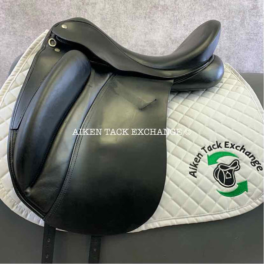 2010 Custom Saddlery Signature Wolfgang Solo Dressage Saddle, 17.5" Seat, Adjustable Tree, Wool Flocked Panels