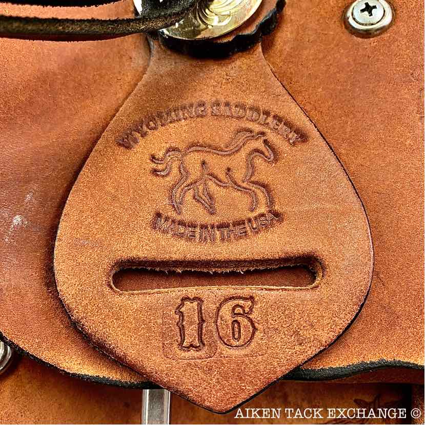 Wyoming Saddlery Roping Western Saddle, 16" Seat, Wide Tree - Full QH Bars