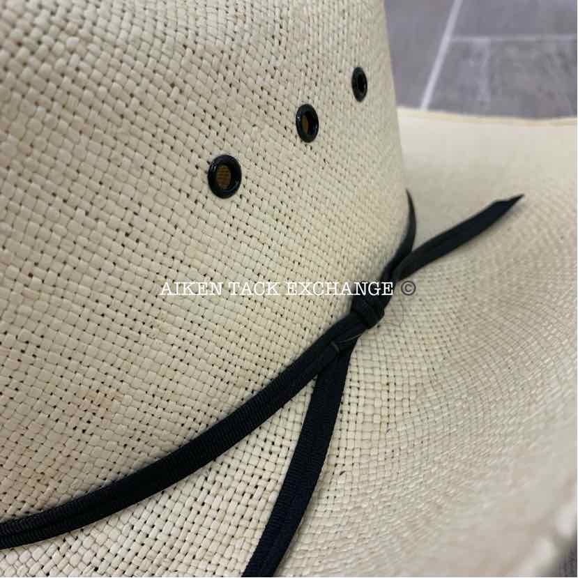Size 6 7/8 Long Oval Resistol Self Conforming Western Hat, Beige