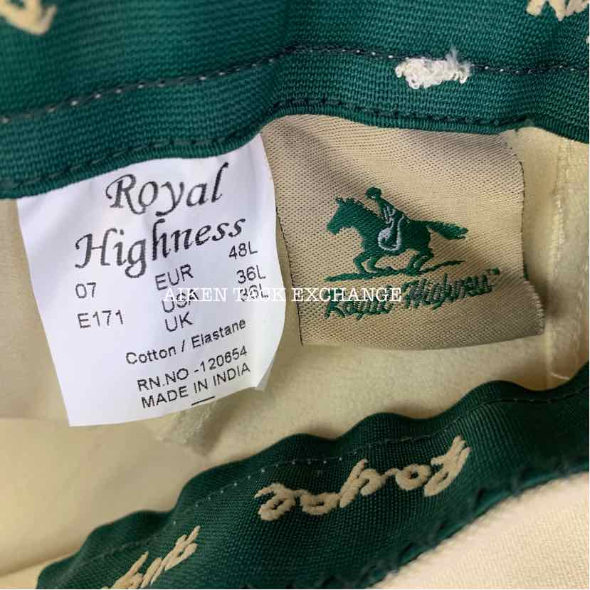 Royal Highness Shapely Knee Patch Breeches, Size 36 L