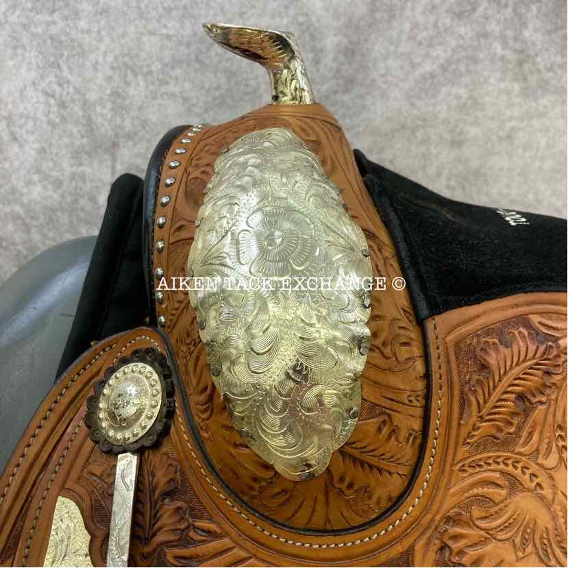 Silver Royal Premium Grand Champion Silver Show Saddle, 16.5" Seat, Wide Tree - Full QH Bars