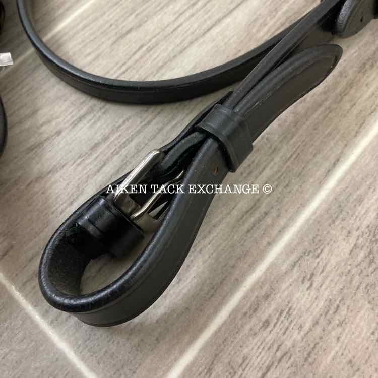 KL Select Red Barn Travers Bridle with Matching Reins, Black,Oversize, Brand New