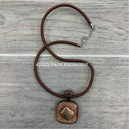 Handmade Copper Glass Pendant Necklace