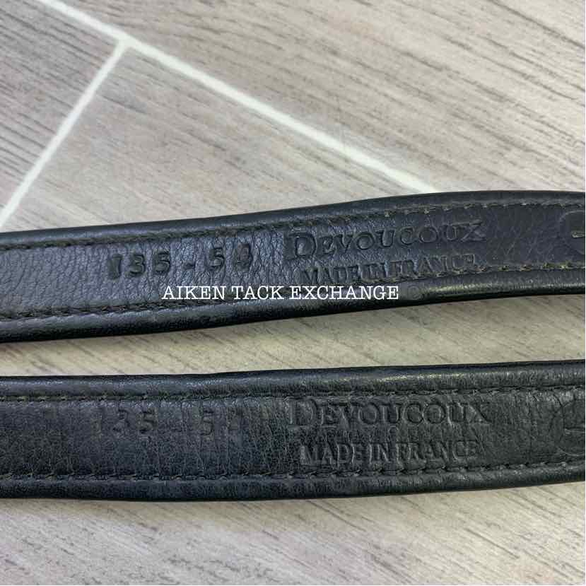 Devoucoux Stirrup Leathers, Black, 54"