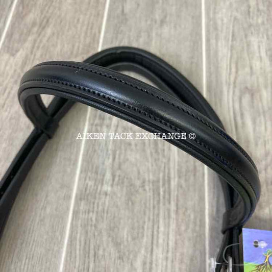 KL Select Red Barn Travers Bridle with Matching Reins, Black,Oversize, Brand New