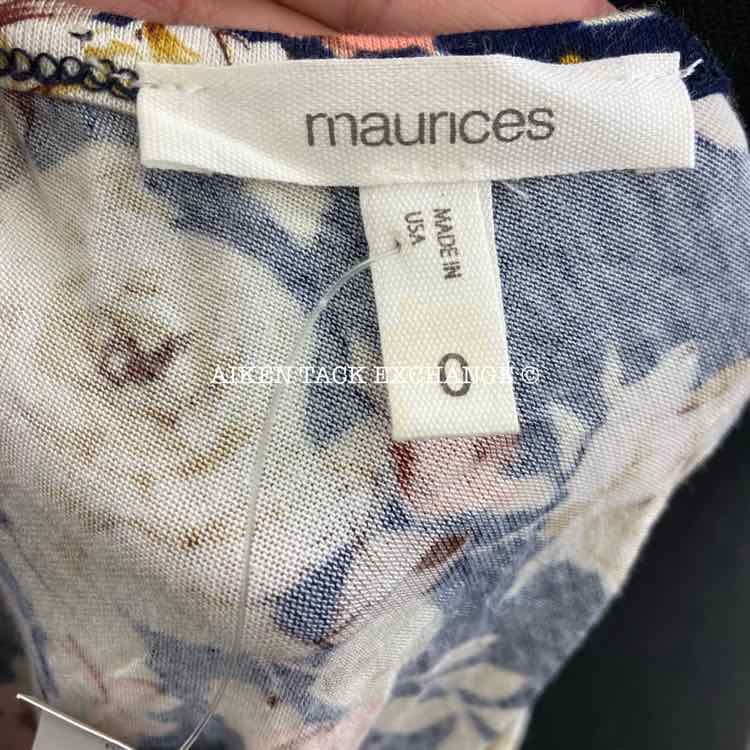 Maurices Short Sleeve Floral Top, Size 0 (Large)
