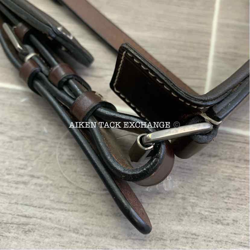 KL Select Red Barn Padded Raised Fancy Stitch Hunter Crank Noseband, Oversize
