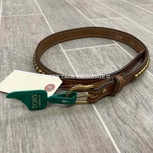 Tory Leather Clincher Brass Buckle Belt, 26"