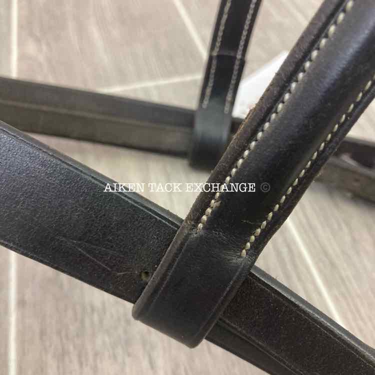 Oversize, Bridleway Fancy Stitched Raised Hunter Bridle (No Reins) Brown