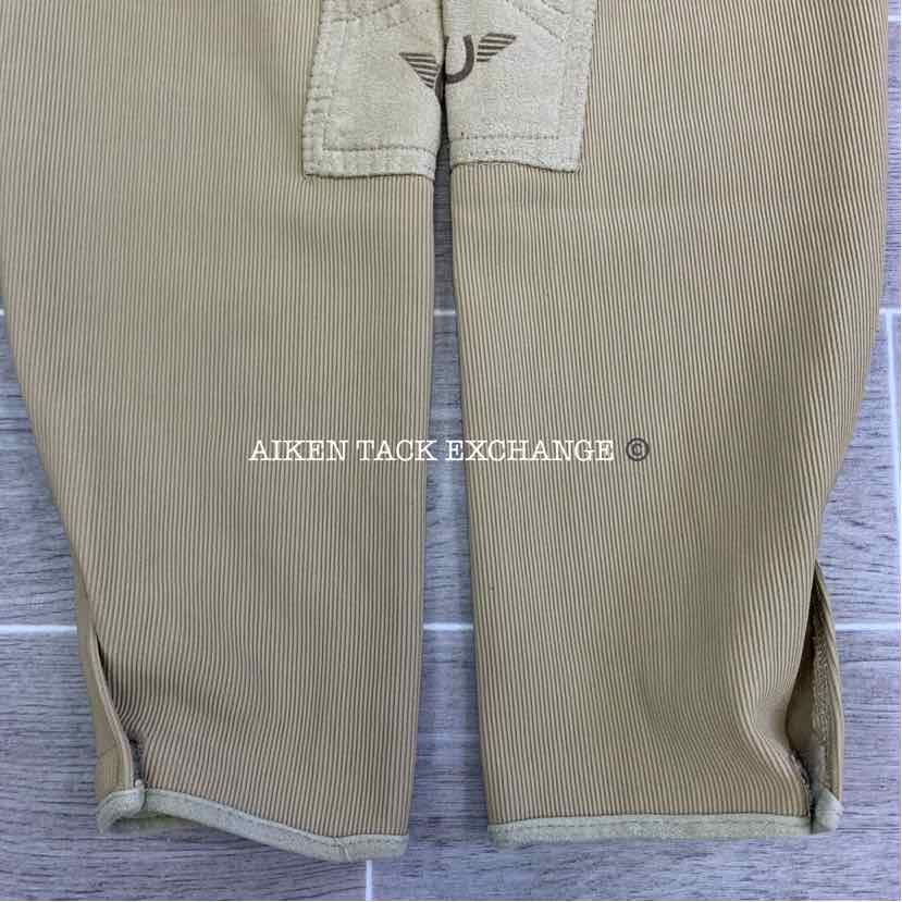 TuffRider Low Rise Pull On Knee Patch Breeches, Size 34