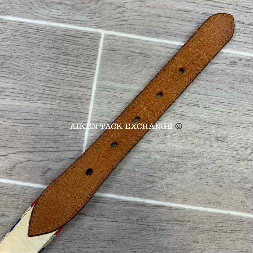 Leather & Needle Point Belt, Size 28