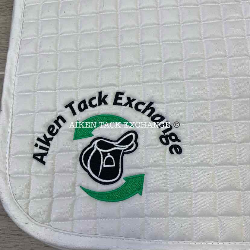 Aiken Tack Exchange Logo Dressage Saddle Pad, White