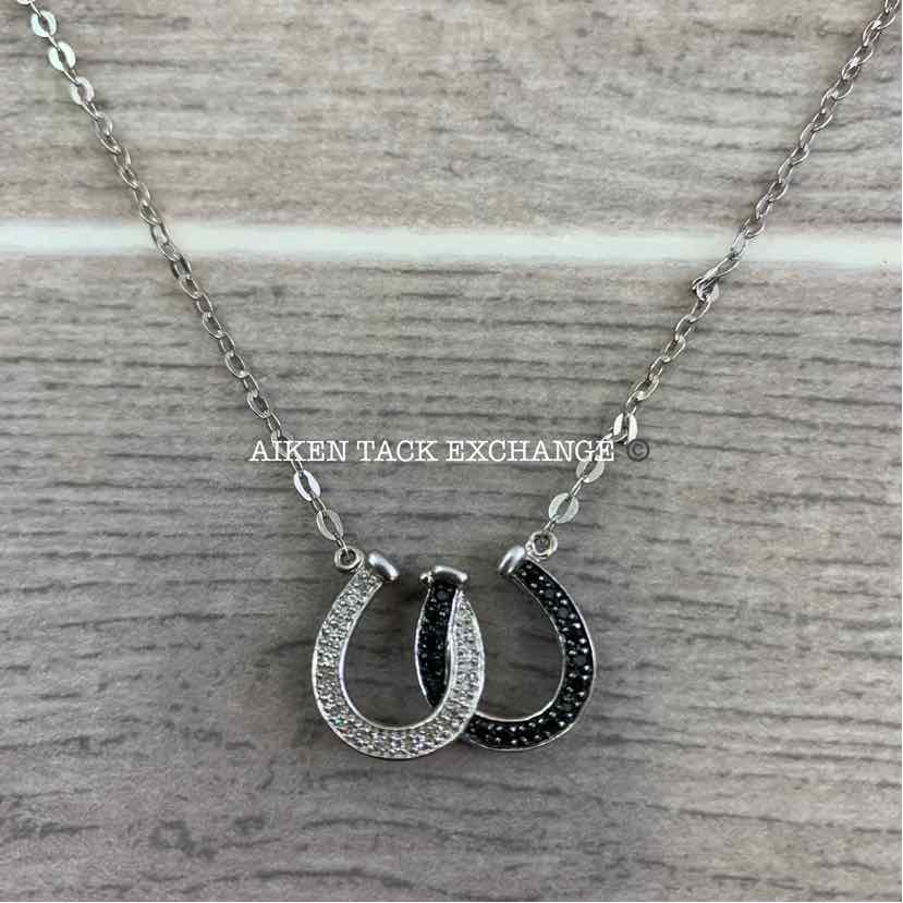 Kay Jeweler's Horseshoe Necklace, Sterling Silver & Diamonds, 1/8 carat
