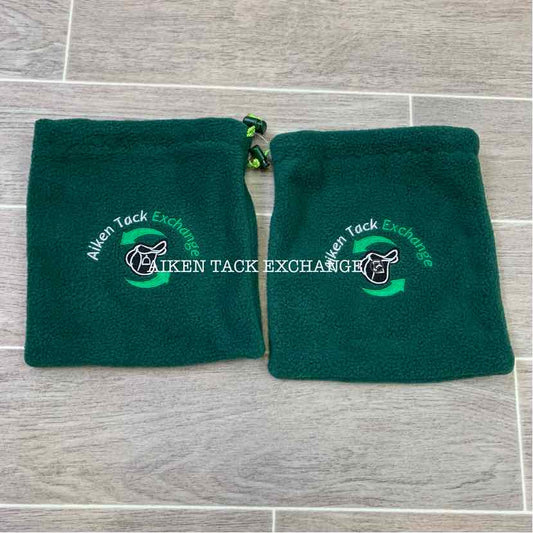 Aiken Tack Exchange Logo Protective Fleece Stirrup Bags, Green