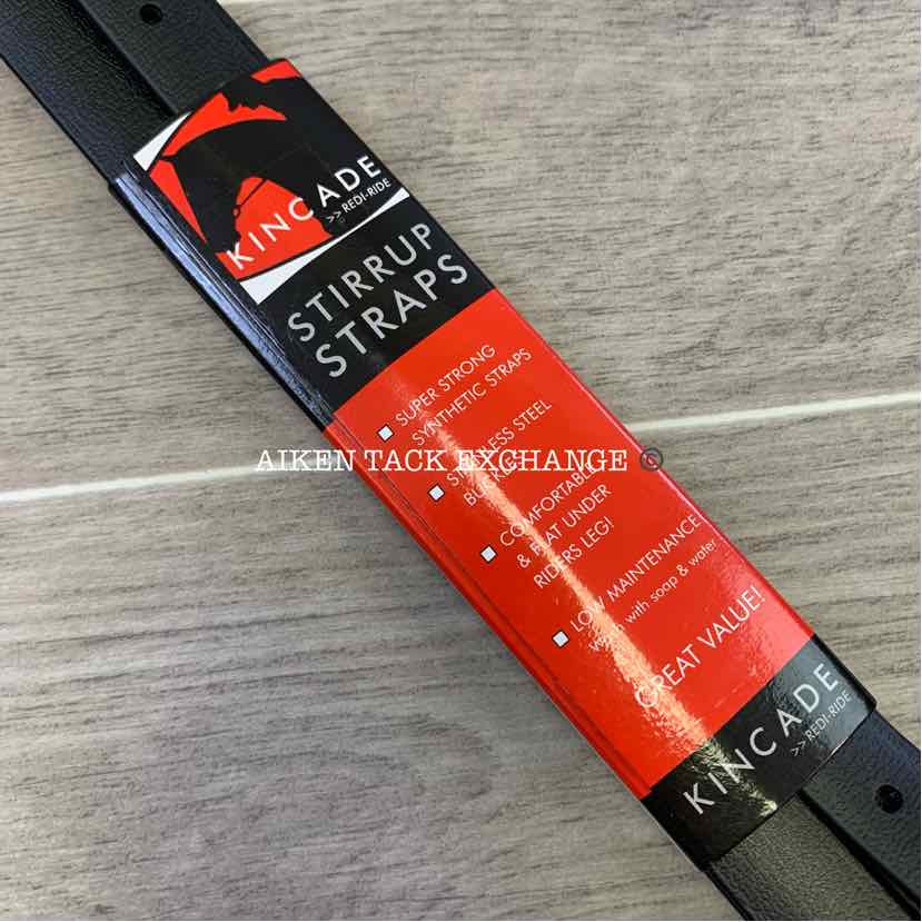 Kincade Redi-Ride Synthetic Stirrup Leathers, Brand New, Black, 62"