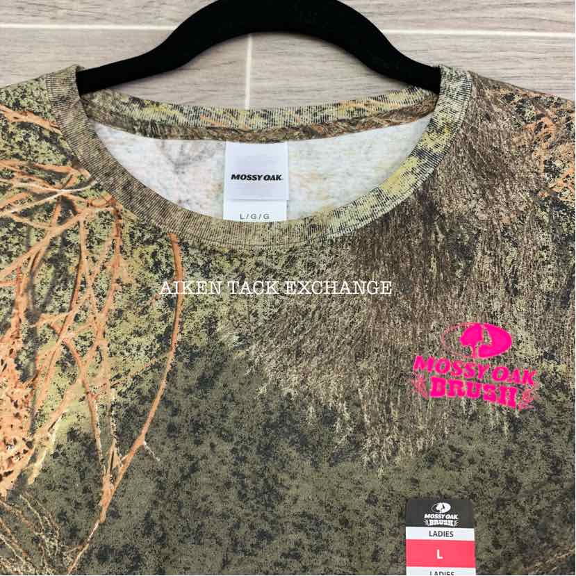 Mossy Oak Mossy Brush Camo Camouflage Short Sleeve T-Shirt, Size L, Brand New