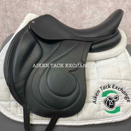 2014 Antares Cadence Monoflap Dressage Saddle, 17.5" Seat, 1N Flap (Short), Medium Wide Tree, Foam Panels, Buffalo Leather