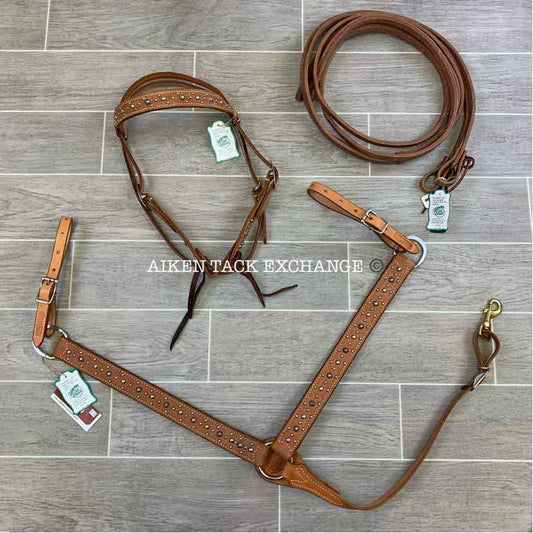 Martin Saddlery Browband Headstall w/ Reins & Matching Breastplate