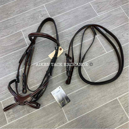 KL Select Italia Chase Figure 8 Bridle with Rubber Reins, Brand New, Size Full