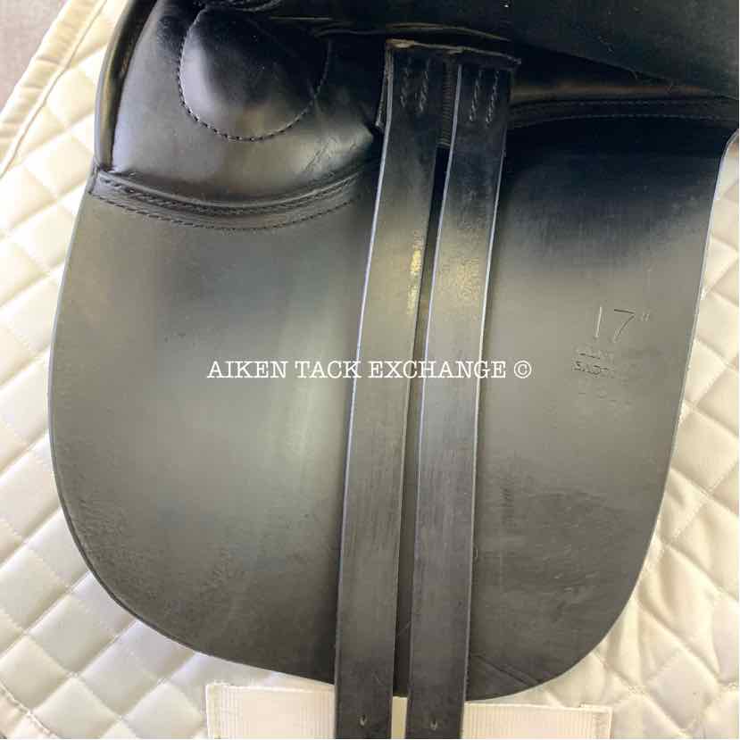 **SOLD** 2002 Centaur Saddlery by Michael Stokes Dressage Saddle, 17" Seat, Extra Short Flap, Medium Tree, Wool Flocked Panels