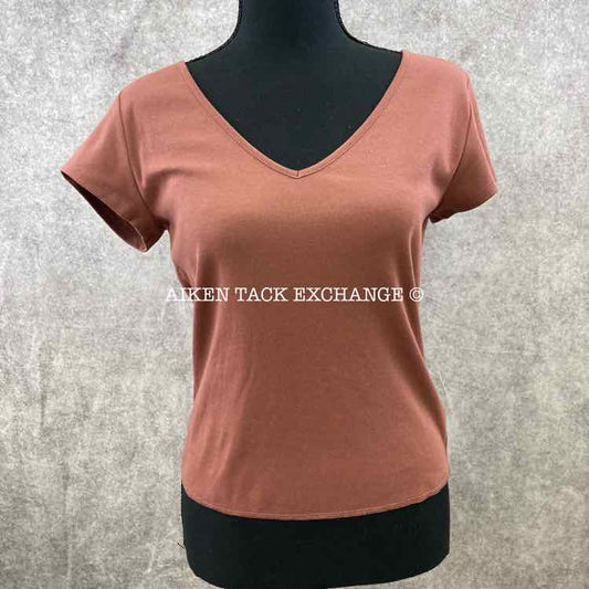 Women's L, Wild Fable Short Sleeve V-Neck Cropped Top T-Shirt, Cinnamon Spice