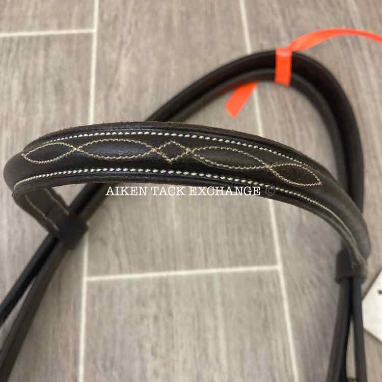 Oversize, Bridleway Fancy Stitched Raised Hunter Bridle (No Reins) Brown