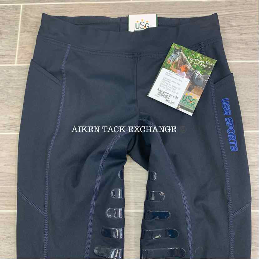 USG by KL Select Jill Silicone Full Seat Riding Tights, Size 26