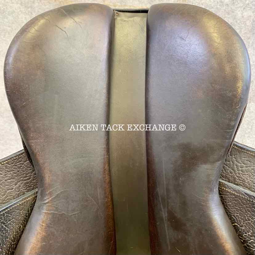 **SOLD** Miguel Acuna Saddlery Argentine Style Suede Polo Saddle, 18.5  Seat, Medium Tree, Foam Panels, Comes with Stirrups & Leathers