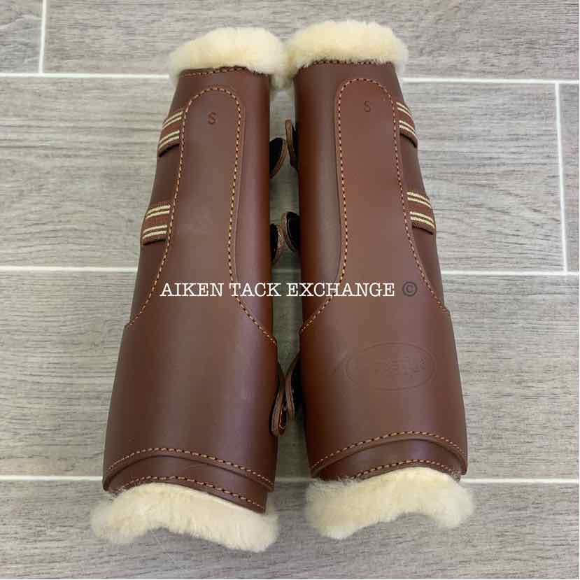 Prestige Sheepskin Lined Leathers Front Boots, Size Small