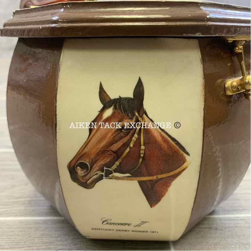 Bold Forbes Kentucky Derby Felt Lined Wooden Decoupage Box