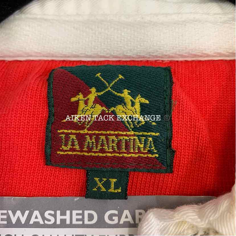 La Martina Polo Gear Long Sleeve Pique Polo Shirt, Size XL