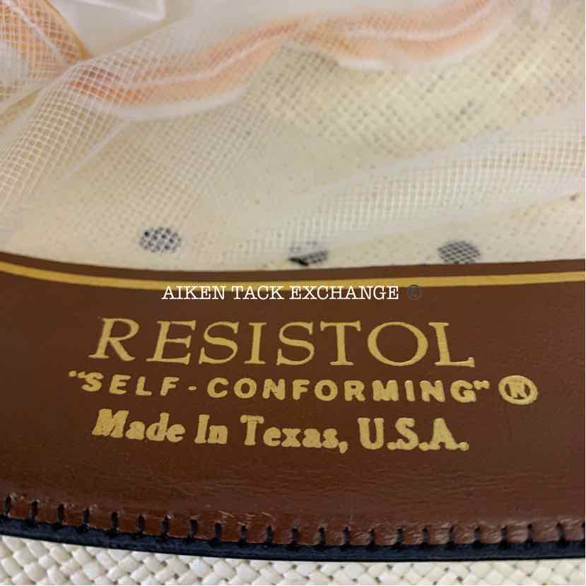Size 6 7/8 Long Oval Resistol Self Conforming Western Hat, Beige