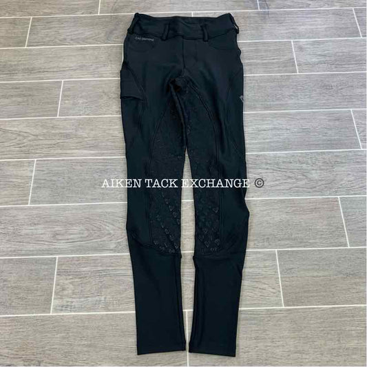 CAS Diamond Silicone Full Seat Riding Tight Breeches, Black, Size Medium