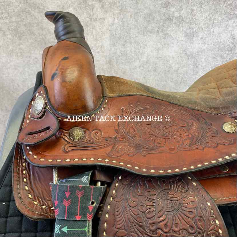 **SOLD** Buffalo Saddlery 900 Roper Style Western Saddle, 16" Seat, Regular Tree - Semi QH Bars