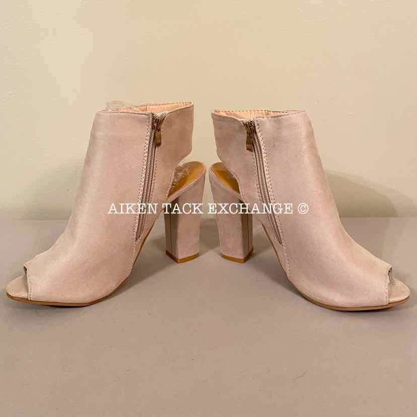 Women's 8, Fashion Peep Toe Bootie Heels, Light Pink:Arielle's Wardrobe: Footwear:Fashion:The Aiken Tack Exchange