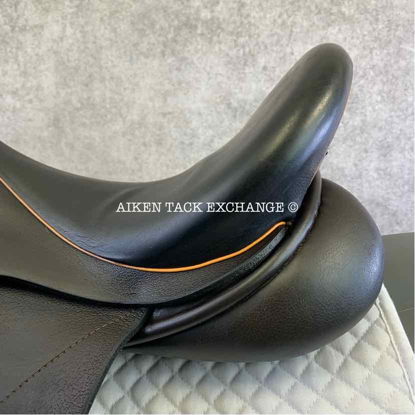 2013 Custom Saddlery Wolfgang Solo Dressage Saddle, 17.5” Seat, Adjustable Tree, Wool Flocked Panels, Brown Buffalo Leather kit