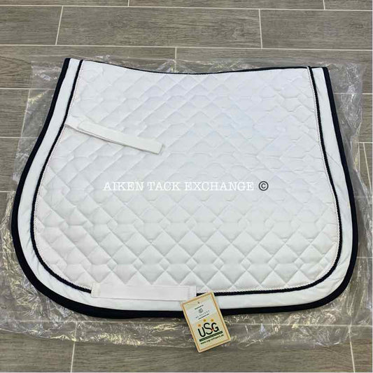 USG by KL Select All Purpose Saddle Pad, White/Navy, Size Full, Brand New